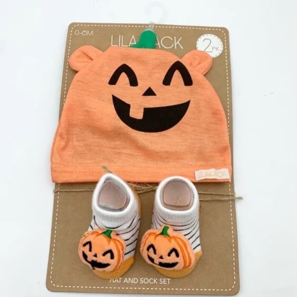 LILA & JACK Halloween Hat & Sock Set,‎ 0-6 Months, Nordstrom